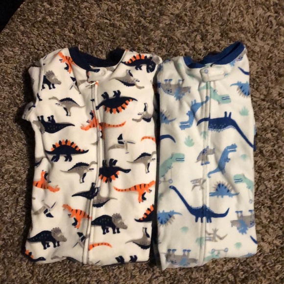 Carter's Other - Set of 2 Carter’s Dinosaur Footed Pajamas Size 2T